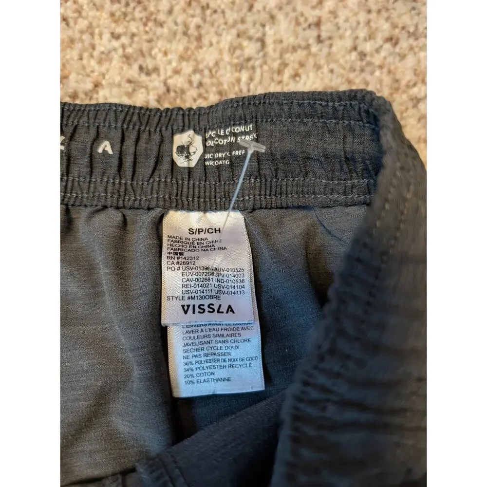 VISSLA BREAKERS Men's board shorts/swim suit size Small; Dark Gray & Black